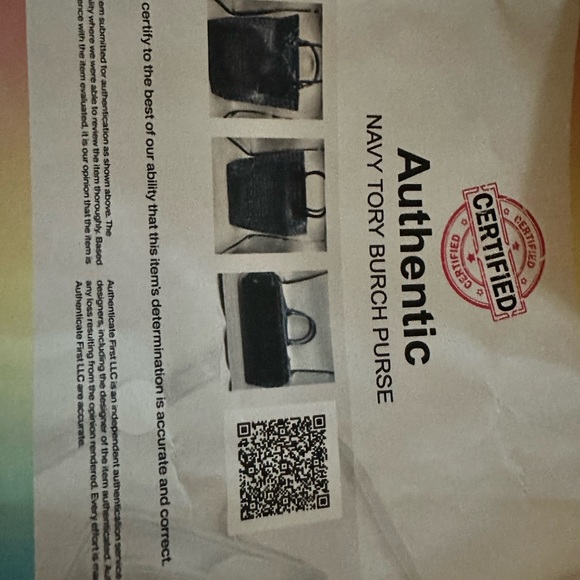 Tory Burch purse 100% authentic navy blue - Picture 6 of 7